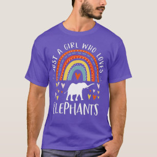 Gewoon een meisje dat van olifanten houdt, Rainbow T-shirt