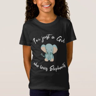 Gewoon een meisje dat van olifanten houdt schattig t-shirt
