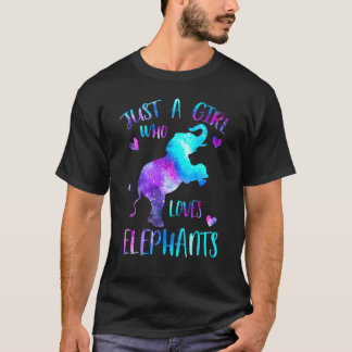Gewoon een meisje dat van olifanten houdt. t-shirt