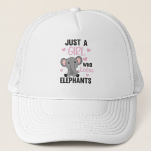 Gewoon een meisje dat van olifanten houdt trucker pet