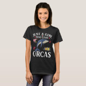 Gewoon een meisje dat van Orcas Cute Killer wales T-shirt (Voorkant volledig)