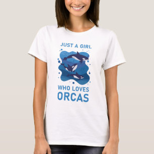 Gewoon een meisje dat van Orcas Funny Orca houdt T-shirt