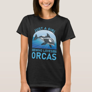 Gewoon een meisje dat van Orcas Funny Orca houdt T-shirt