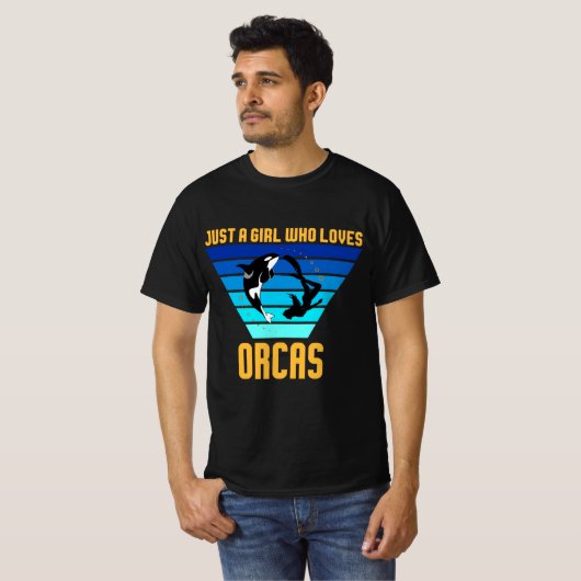 Gewoon een meisje dat van Orcas houdt T-shirt (Voorkant volledig)