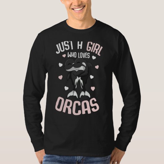 Gewoon een meisje dat van Orcas Killer Whale Kinde T-shirt (Voorkant)