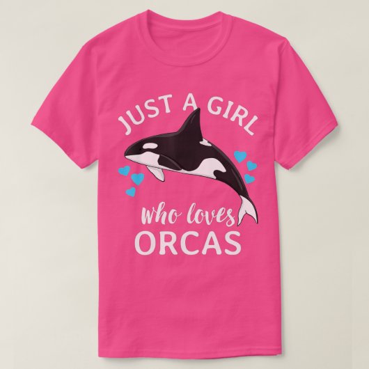 Gewoon een meisje dat van Orcas Killer Whales Zee  T-shirt (Design voorkant)