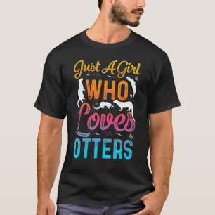 Gewoon een meisje dat van Otters houdt, grappige O T-shirt