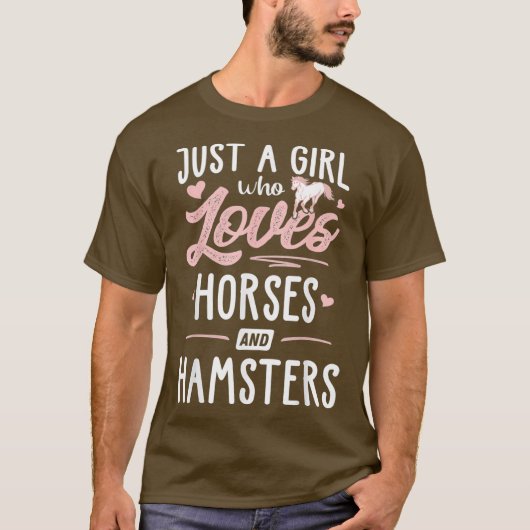 Gewoon een meisje dat van paarden en hamsters paar t-shirt (Voorkant)