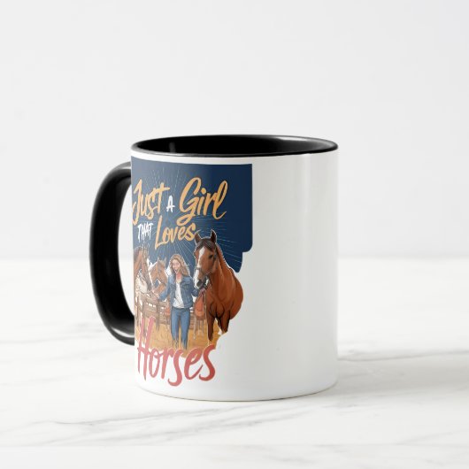 Gewoon een meisje dat van paarden houdt(1) mok (Voorkant links)