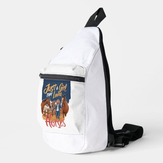 Gewoon een meisje dat van paarden houdt(1) sling bag (Rechterhoek)