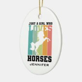 Gewoon een meisje dat van Paarden houdt | Aangepas Keramisch Ornament (Links)