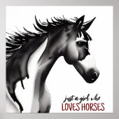 Gewoon een meisje dat van Paarden houdt Abstracte  Poster (Voorkant)