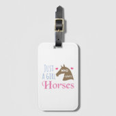 Gewoon een meisje dat van Paarden houdt Bagagelabel (Voorkant (verticaal))
