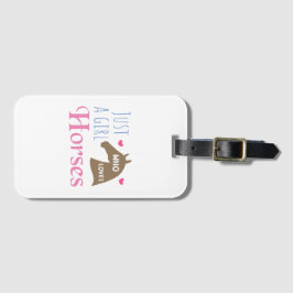 Gewoon een meisje dat van Paarden houdt Bagagelabel