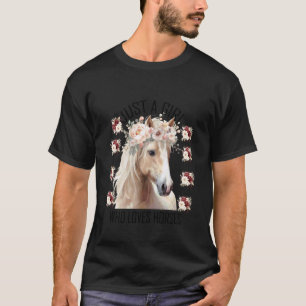 Gewoon een meisje dat van paarden houdt bloem t-shirt