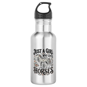 Gewoon een meisje dat van paarden houdt, bloemig v waterfles