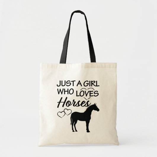 Gewoon een meisje dat van paarden houdt canvas tas (Voorkant)