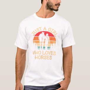 Gewoon een meisje dat van paarden houdt, die de co t-shirt