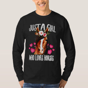 Gewoon een meisje dat van paarden houdt die liefde t-shirt