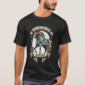 Gewoon Een Meisje Dat Van Paarden Houdt Equestrian T-shirt