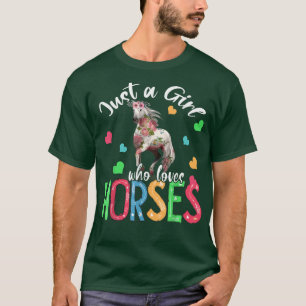 Gewoon een meisje dat van paarden houdt, Floral Fl T-shirt