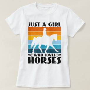 Gewoon een meisje dat van paarden houdt Grappige p T-shirt