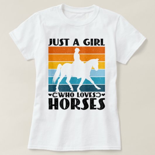 Gewoon een meisje dat van paarden houdt Grappige p T-shirt (Design voorkant)