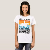 Gewoon een meisje dat van paarden houdt Grappige p T-shirt (Voorkant volledig)
