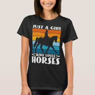 Gewoon een meisje dat van paarden houdt Grappige p T-shirt