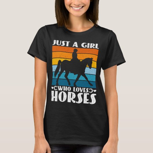 Gewoon een meisje dat van paarden houdt Grappige p T-shirt (Voorkant)