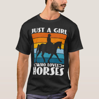 Gewoon een meisje dat van paarden houdt Grappige p T-shirt