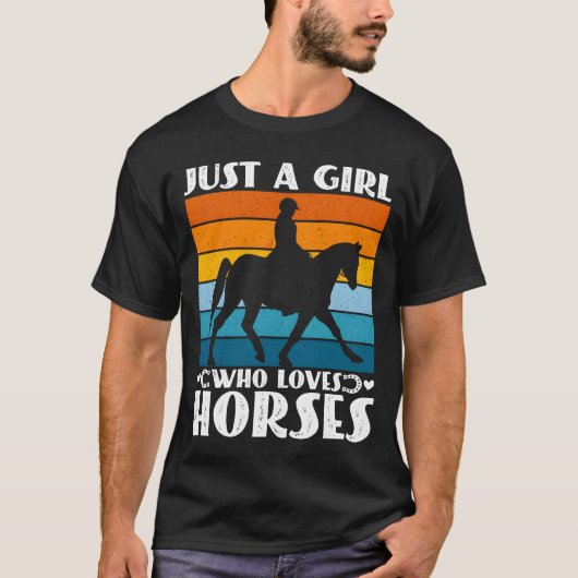Gewoon een meisje dat van paarden houdt Grappige p T-shirt (Voorkant)