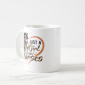 Gewoon een meisje dat van paarden houdt, hartpaard koffiemok (Voorkant links)