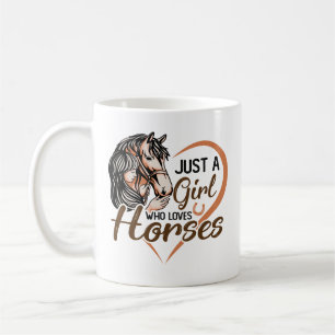 Gewoon een meisje dat van paarden houdt, hartpaard koffiemok