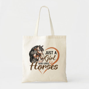 Gewoon een meisje dat van paarden houdt, hartpaard tote bag