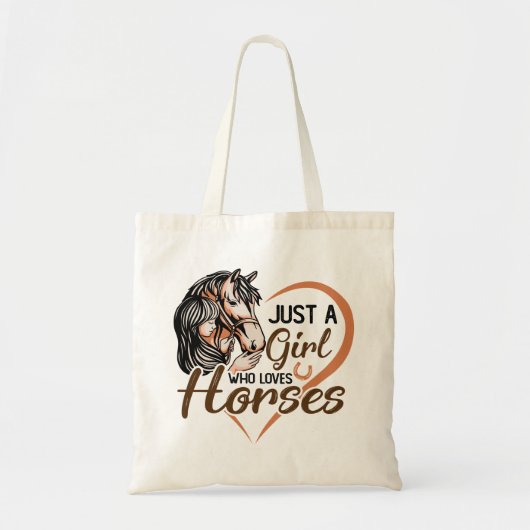 Gewoon een meisje dat van paarden houdt, hartpaard tote bag (Voorkant)