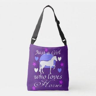 Gewoon een meisje dat van paarden houdt in Paars Crossbody Tas