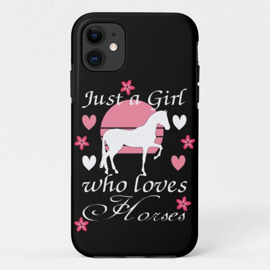 Gewoon een meisje dat van paarden houdt in Roos ro Case-Mate iPhone Case (Achterkant)
