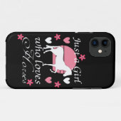 Gewoon een meisje dat van paarden houdt in Roos ro Case-Mate iPhone Case (Achterkant (horizontaal))