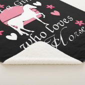 Gewoon een meisje dat van paarden houdt in Roos ro Sherpa Deken (3/4)