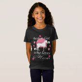 Gewoon een meisje dat van paarden houdt in Roos ro T-shirt (Voorkant volledig)