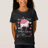 Gewoon een meisje dat van paarden houdt in Roos ro T-shirt (Voorkant)