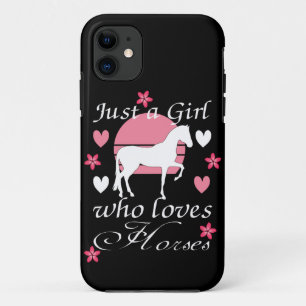 Gewoon een meisje dat van paarden houdt in roze ro Case-Mate iPhone case