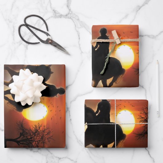 gewoon een meisje dat van paarden houdt inpakpapier vel (Voorkant)