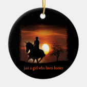 gewoon een meisje dat van paarden houdt keramisch ornament (Voorkant)