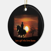 gewoon een meisje dat van paarden houdt keramisch ornament (Links)