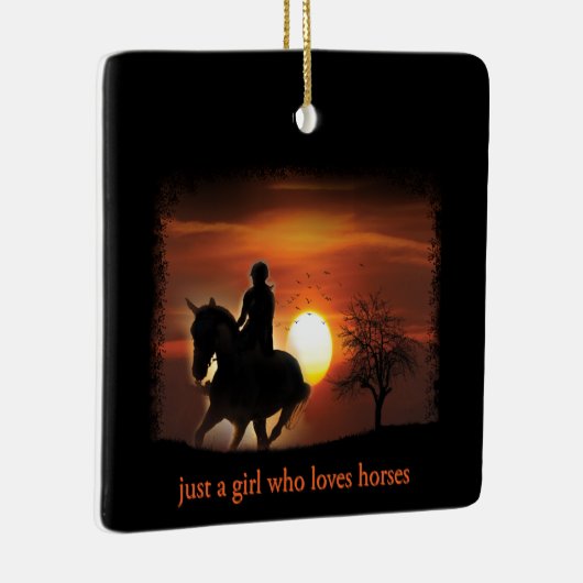 gewoon een meisje dat van paarden houdt keramisch ornament (Rechts)