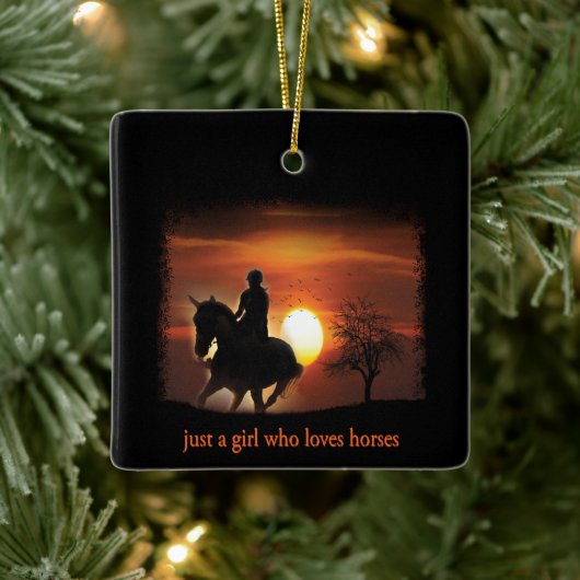 gewoon een meisje dat van paarden houdt keramisch ornament (Boom)