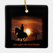 gewoon een meisje dat van paarden houdt keramisch ornament (Voorkant)