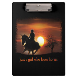 gewoon een meisje dat van paarden houdt klembord